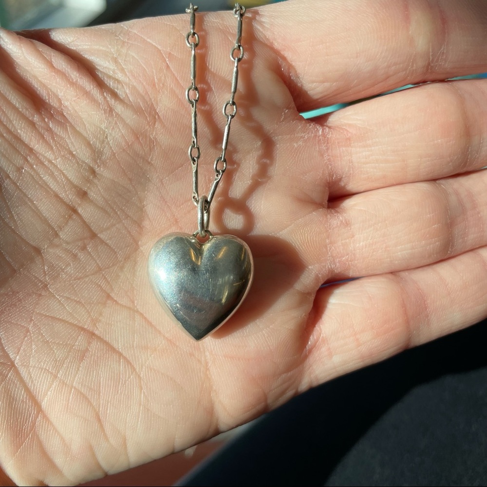 Tiffany & Co Tiffany’s Sterling Silver Puffed Heart Necklace